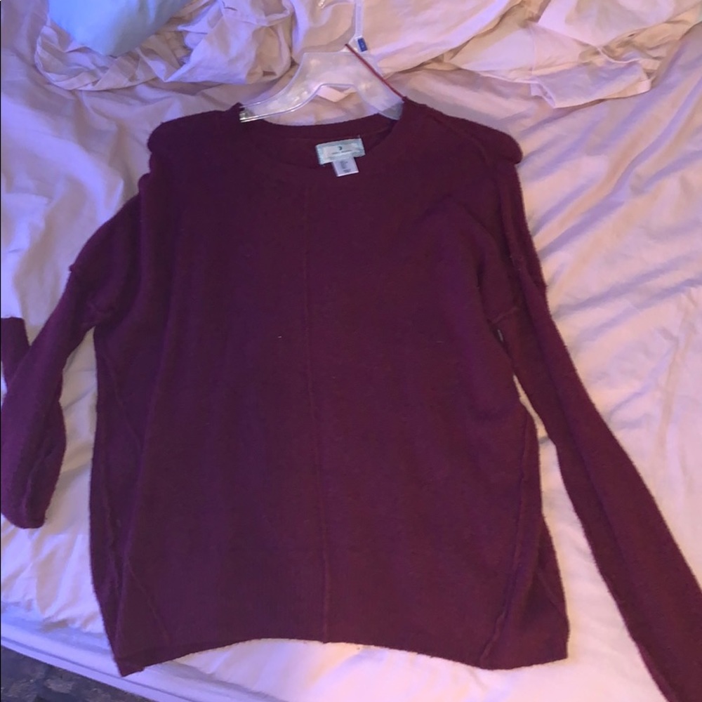 maroon colored sweater